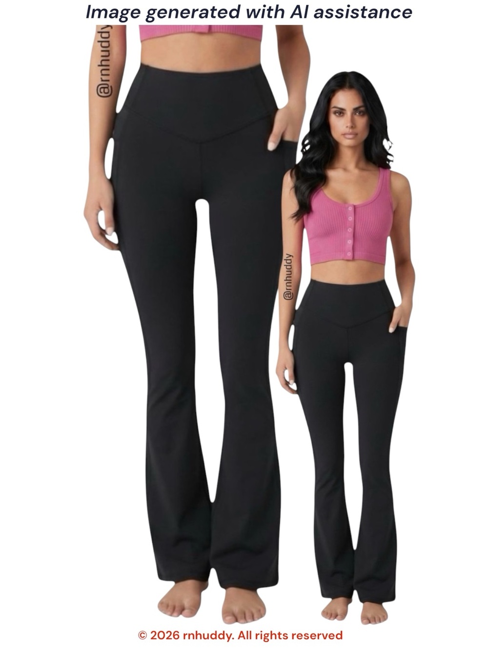 Halara S black slight flare side pocket scrunch butt sculpt leggings